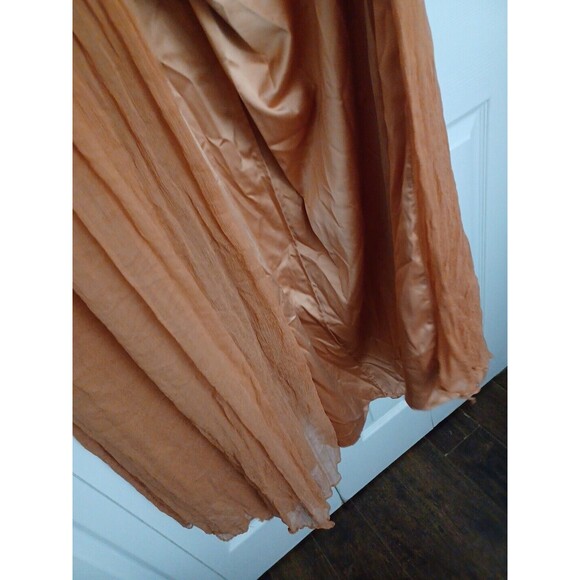 CRIS BARROS Long ORANGE  dress with SILK lining Beads antique inserts Size 38 - Picture 8 of 16